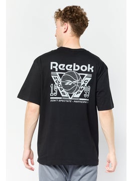 Reebok Men Sportswear Fit Short Sleeves Outdoor T-Shirt, Black  - Image 3
