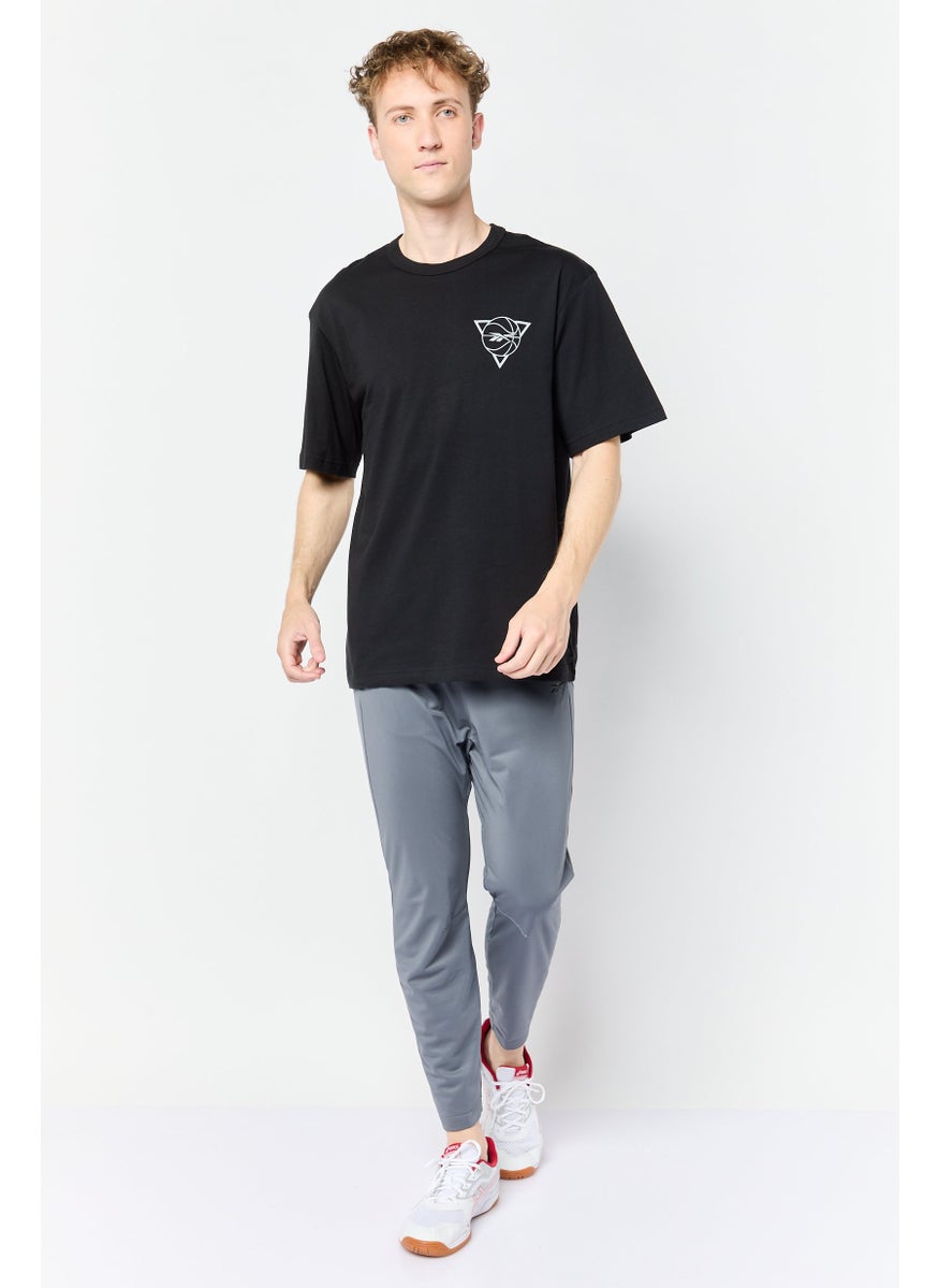 Reebok Men Sportswear Fit Short Sleeves Outdoor T-Shirt, Black  - Image 2