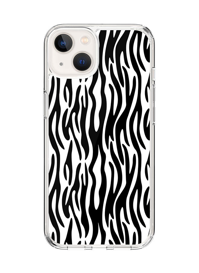 Stylizedd Classic Clear for Apple iPhone 14 Case Hybrid Soft Cover Flexible Edges Anti Drop TPU PC Gel Thin Transparent Cover [ Designed for Apple iPhone 14 ] - Zebra Stripes 