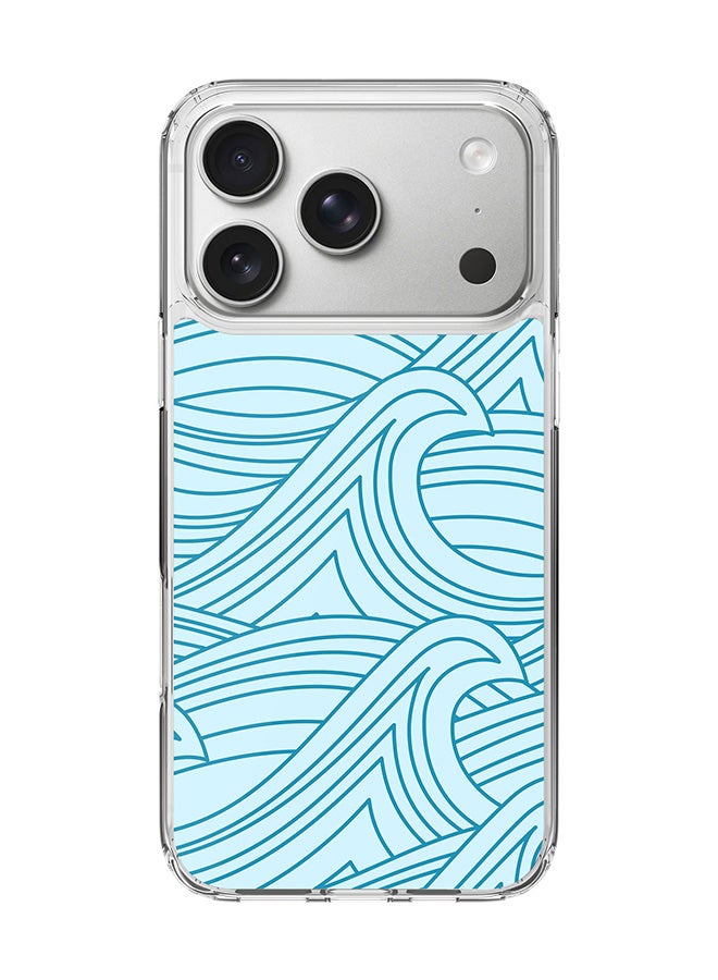 Stylizedd Classic Clear MagSafe Case for iPhone 17 Pro , Hybrid Soft Case Flexible Edges Anti Drop TPU PC Gel Thin Transparent Cover [ Designed for iPhone 17 Pro ] - Rough Seas Full Print