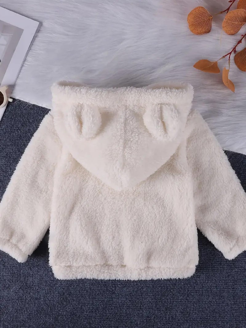 Lymio Junior's Boys and Girls Hoodie | Hooded Sweatshirts for Kids | Unisex Winter Wear Sweatshirt (J-91-White) | Age 3-4 Years - Image 3