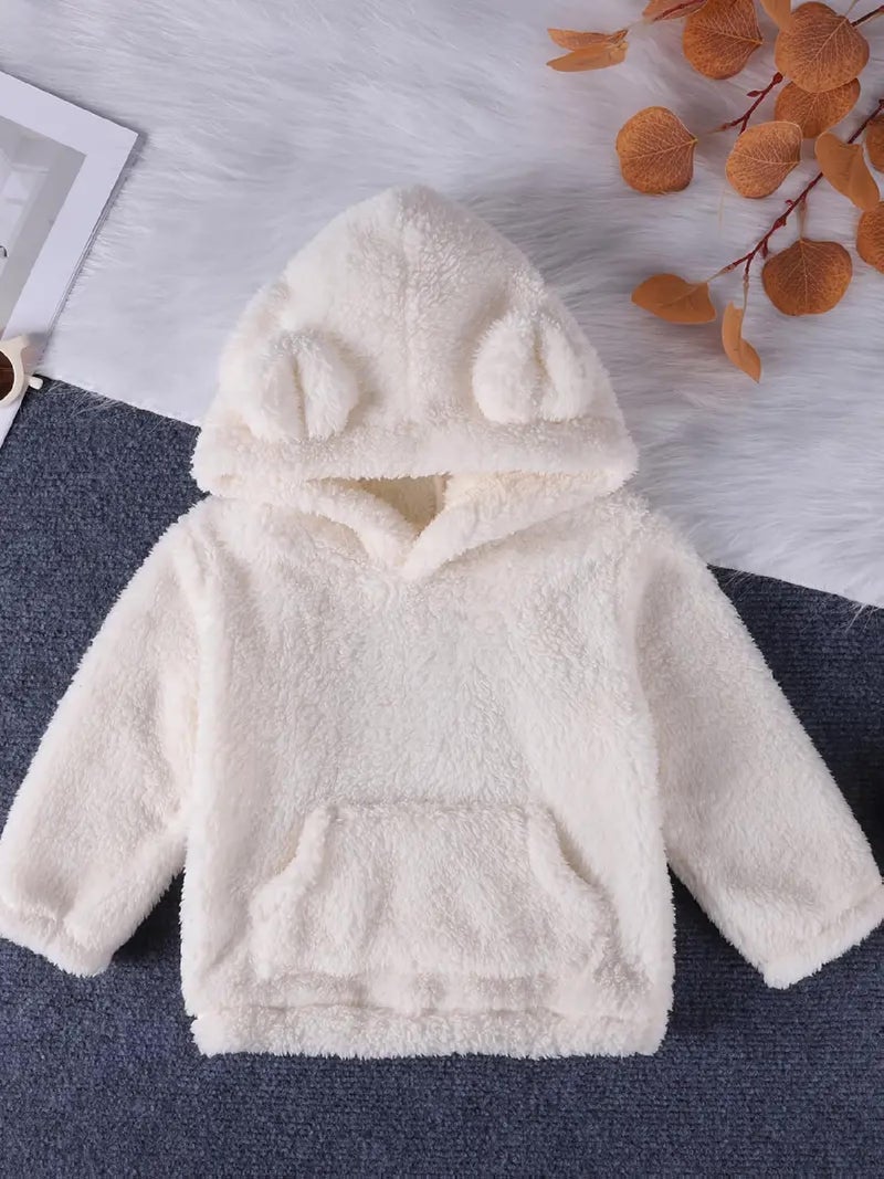 Lymio Junior's Boys and Girls Hoodie | Hooded Sweatshirts for Kids | Unisex Winter Wear Sweatshirt (J-91-White) | Age 3-4 Years - Image 2