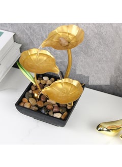 EASY HOME APPLIANCE EASY HOME APPLIANCE 3Tier Metal Tabletop Water Fountain for Home Decor Living Room Indoor Waterfall Desktop Leaf Fountains for Office Table Relaxation Fountain with Natural Stones1pcs  - Image 2