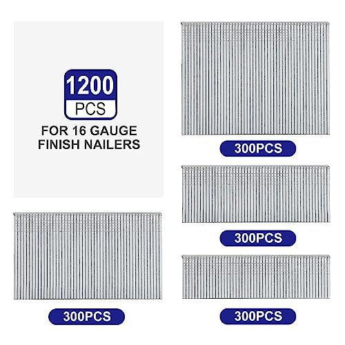 HW HAMWOO 16 Gauge by 1 to 2-1/2 in Multi-Pack Finish Nails,1200-Pack Including 1"- 300;1-1/4"- 300; 2"- 300; 2-1/2"- 300,Suitable for Most Brand of 16 Gauge Pneumatic and Electric Brad Nailer - Image 3