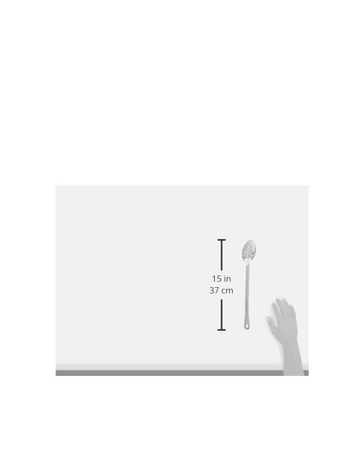 Winco Stainless Steel Basting Spoon, Perforated, 15", 1.2mm - Image 2