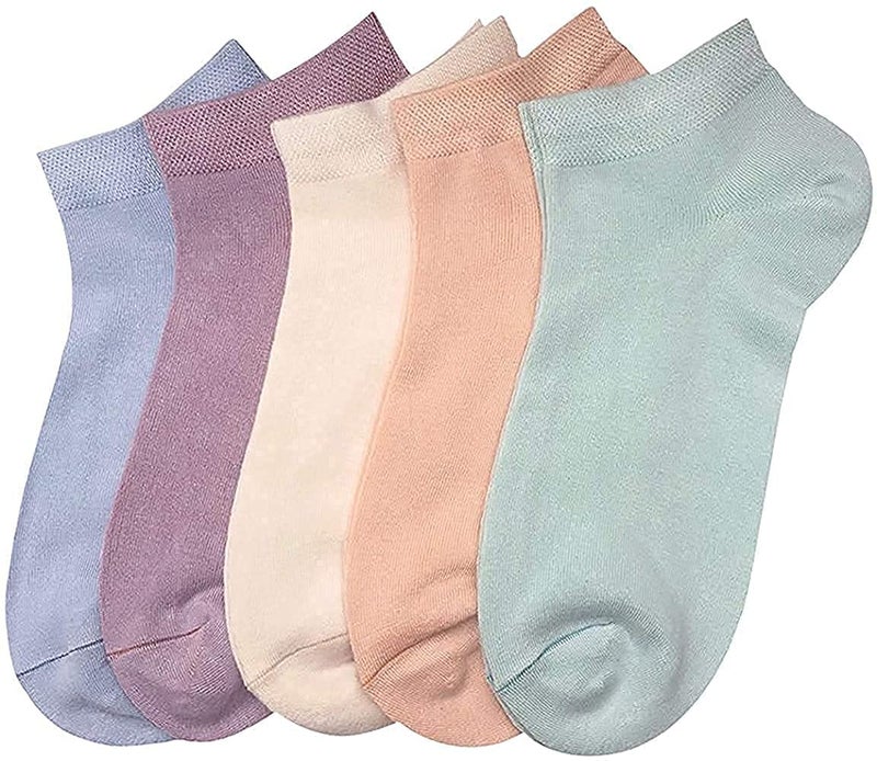 Creature Ankle Length Plain Colourful Socks For Women/Girls-Combo Free Size Pack of 5 Pairs(SCS-WS-07-P-05) - Image 2