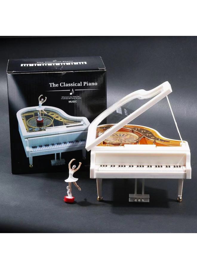 Dancing Girl Piano Music Box Rotating Ballet Eight-tone Box Creative Birthday Small Gift Valentine's Day Music-Color:2002 Trumpet Without Girl 0.3kg - Image 5