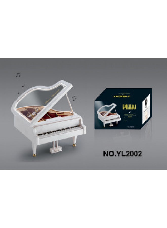 Dancing Girl Piano Music Box Rotating Ballet Eight-tone Box Creative Birthday Small Gift Valentine's Day Music-Color:2002 Trumpet Without Girl 0.3kg - Image 1