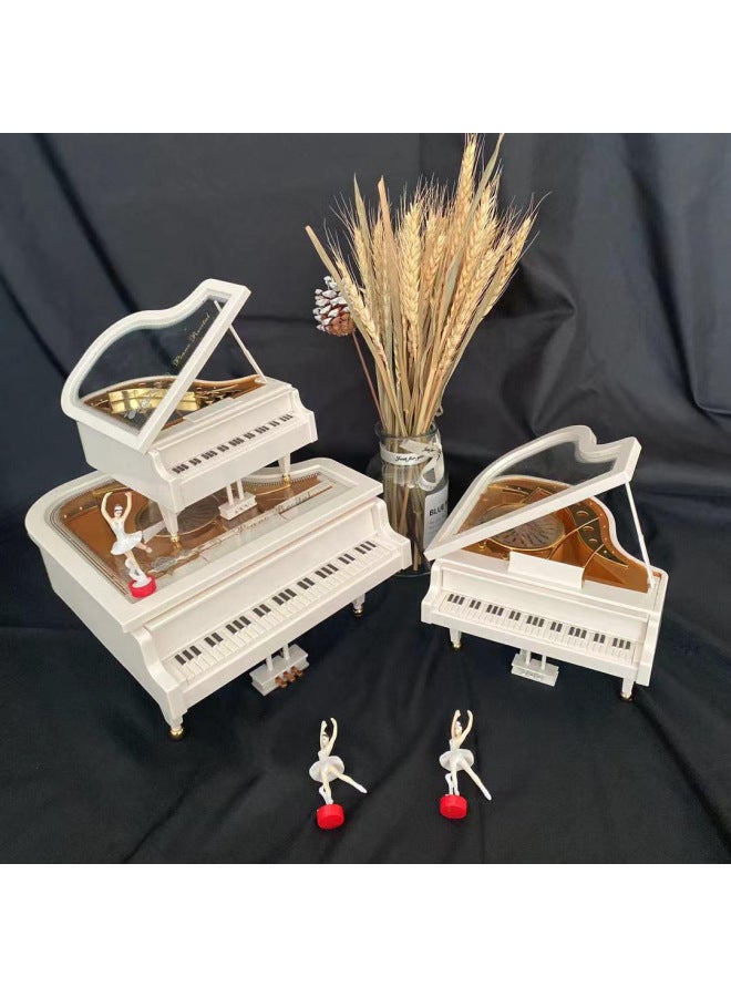 Dancing Girl Piano Music Box Rotating Ballet Eight-tone Box Creative Birthday Small Gift Valentine's Day Music-Color:2002 Trumpet Without Girl 0.3kg - Image 2