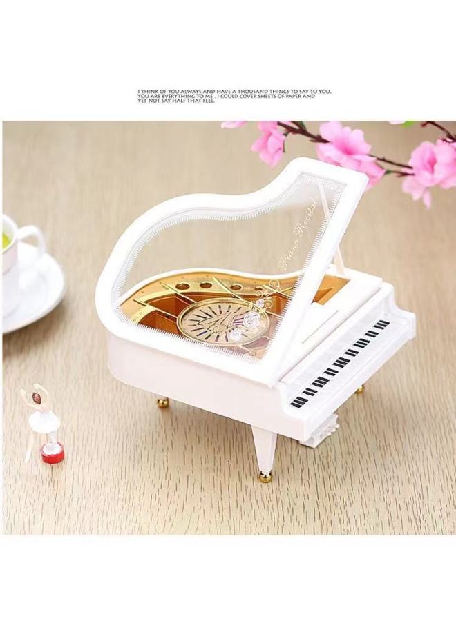 Dancing Girl Piano Music Box Rotating Ballet Eight-tone Box Creative Birthday Small Gift Valentine's Day Music-Color:2002 Trumpet Without Girl 0.3kg - Image 4