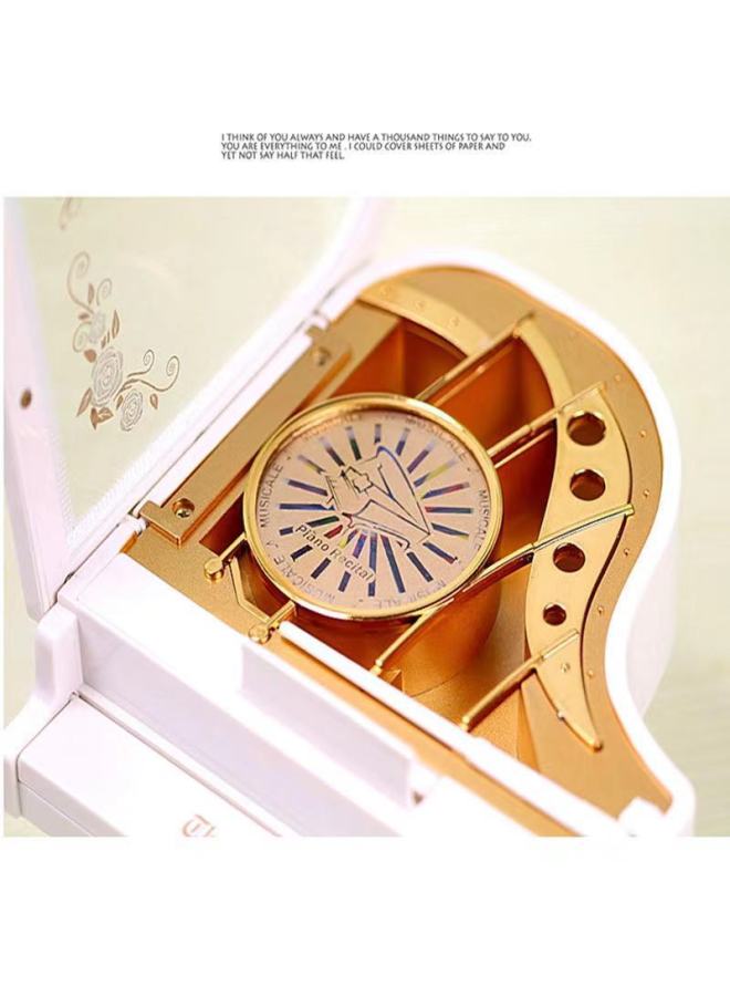 Dancing Girl Piano Music Box Rotating Ballet Eight-tone Box Creative Birthday Small Gift Valentine's Day Music-Color:2002 Trumpet Without Girl 0.3kg - Image 3