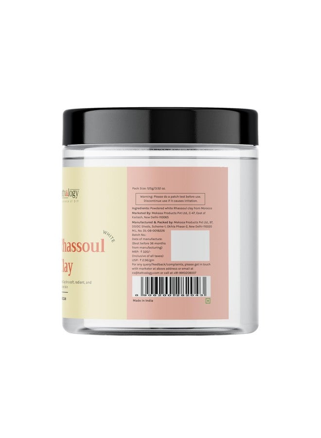 Tattvalogy Moroccan Rhassoul Clay Powder - White | Ghassoul | Detoxifying and Rejuvenating Clay | Raw , Vegan and Organic | Defence From Blemishes & Pimples | Hair & Face Pack | In Plastic Jar - 125 GM - Image 3