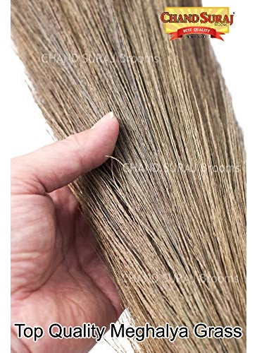 CHAND SURAJ CHAND SURAJ Grass Broom with Hand Weaved Long Handle for Home Cleaning Ghar Ki Safai Ke Liye Phool Jhadu Cleans All Type of Floors Multicolor Pack of2  - Image 4