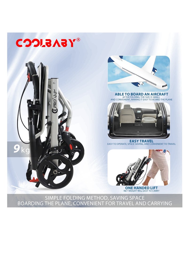 Cool Baby Wheelchairs For The Elderly Wheelchairs Disabled Portable Foldable Double Support Frame Small Hand Push Super Lightweight (Only 19lbs ) - Image 4