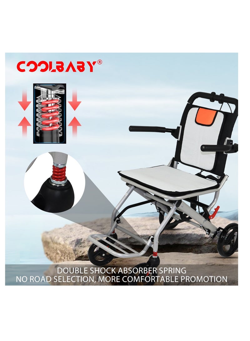 Cool Baby Wheelchairs For The Elderly Wheelchairs Disabled Portable Foldable Double Support Frame Small Hand Push Super Lightweight (Only 19lbs ) - Image 5