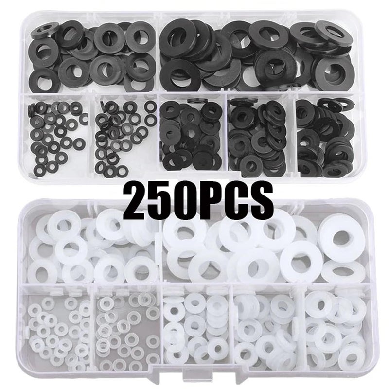 Faucet Washers 1000PCS Nylon Washers Plastic Insulation Spacers Seals Set Gasket Ring Kit(Mix) - Image 2