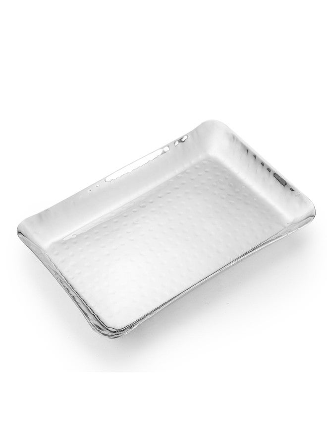 FNS Stainless Steel Rectangular Hammered Finish Deep Platter Ideal Tray for Parties Holidays & BBQ’s - Image 3
