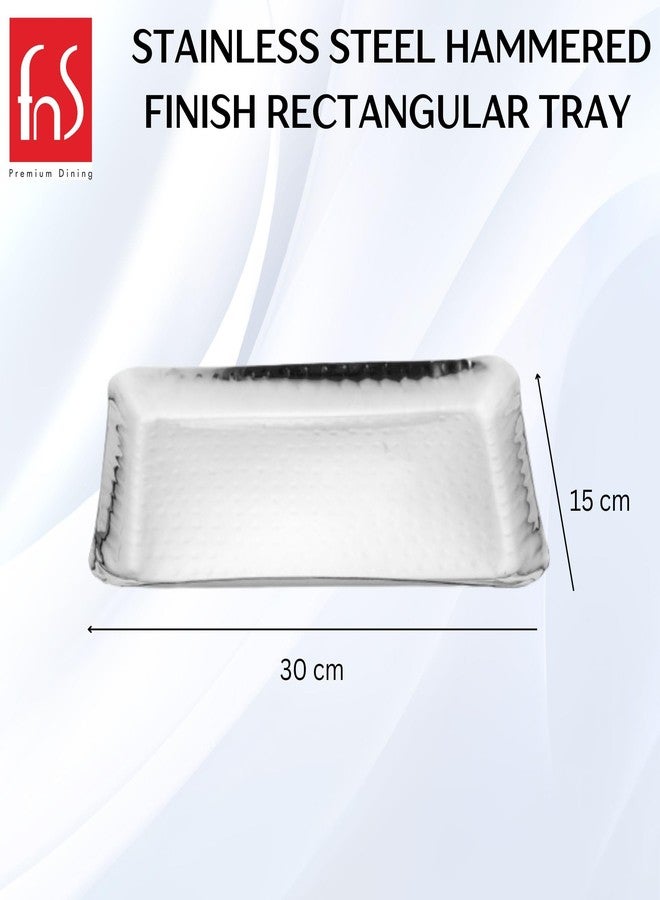 FNS Stainless Steel Rectangular Hammered Finish Deep Platter Ideal Tray for Parties Holidays & BBQ’s - Image 5