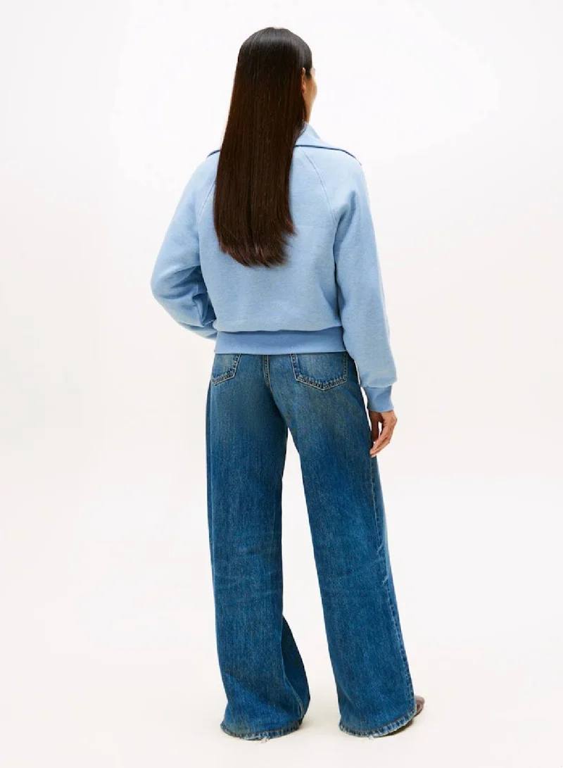 TOMMY HILFIGER Interlock Knit Fleece Half-Zip Jumper