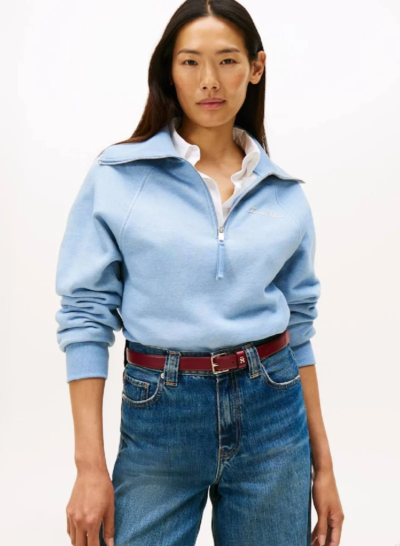 TOMMY HILFIGER Interlock Knit Fleece Half-Zip Jumper