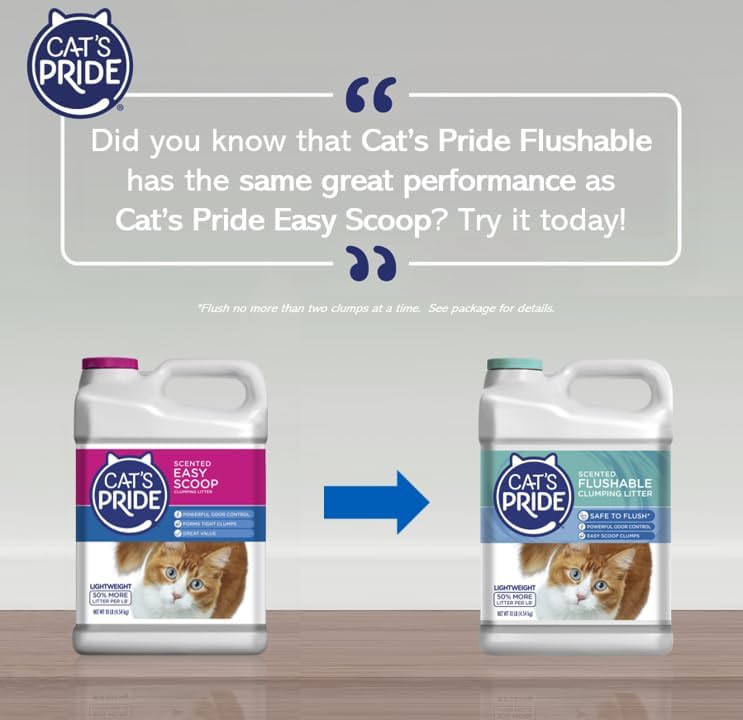 Cat`s Pride Lightweight Clumping Litter: Flushable Easy Scoop - Powerful Odor Control - Scented, 10 Pounds - Image 2
