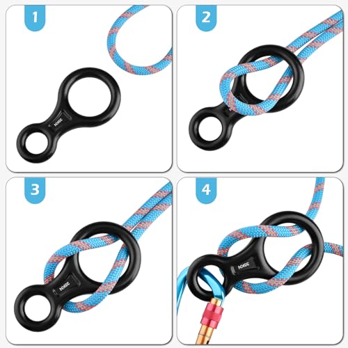 TRIWONDER 35KN Aluminum Climb Figure 8 Descender Rigging Plate Rappel Gear Downhill Equipment Heavy Duty (Blue) - Image 4