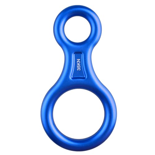 TRIWONDER 35KN Aluminum Climb Figure 8 Descender Rigging Plate Rappel Gear Downhill Equipment Heavy Duty (Blue) - Image 1