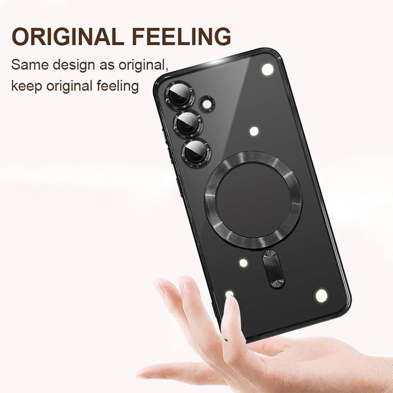 Grabist Phone Case For Samsung Galaxy A15 4G/5G, Clear case with camera lens protector Full protection, MagSafe compatible, scratch-resistant, anti-yellowing (Black) - Image 5