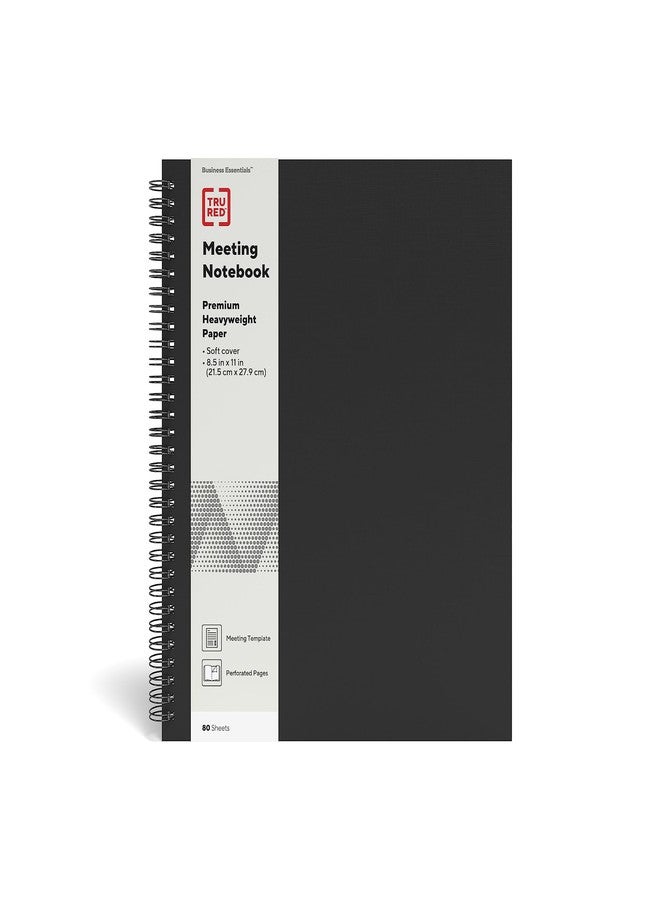 TRU RED Large Soft Cover Meeting Notebook, Black, 3‑Pack - Image 1