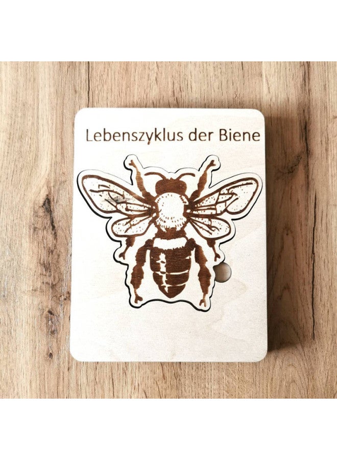 Wood Laser Carving Early Education Enlightenment Life Cycle Puzzle Multi-layer Insect Puzzle Toys Children's Puzzle Puzzle Puzzle-Color:Bee Puzzle - Image 1