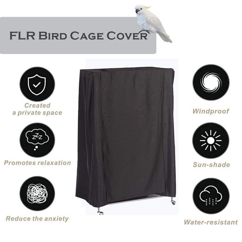 FLR Universal Bird Cage Cover, Breathable Material Good Night Cover for Parrot Waterproof Heavy Duty Outdoor Large Bird Cage Cover - Black - Image 2