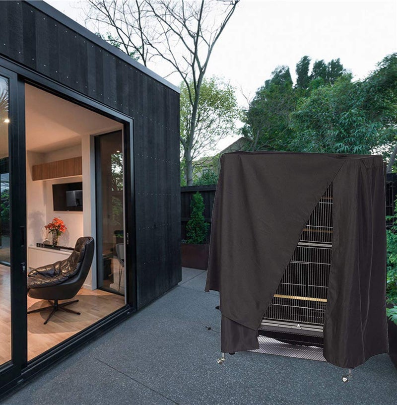 FLR Universal Bird Cage Cover, Breathable Material Good Night Cover for Parrot Waterproof Heavy Duty Outdoor Large Bird Cage Cover - Black - Image 4