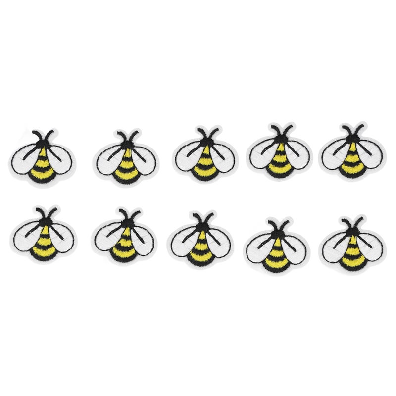 10pcs Little Bee Patch Bee Shape Ironing Cute Sewing Patches DIY Sewing Embroidered Patch Bee Patches for Dress Hat Shoe - Image 1