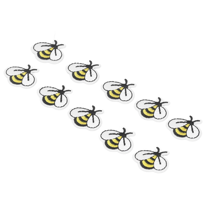 10pcs Little Bee Patch Bee Shape Ironing Cute Sewing Patches DIY Sewing Embroidered Patch Bee Patches for Dress Hat Shoe - Image 4