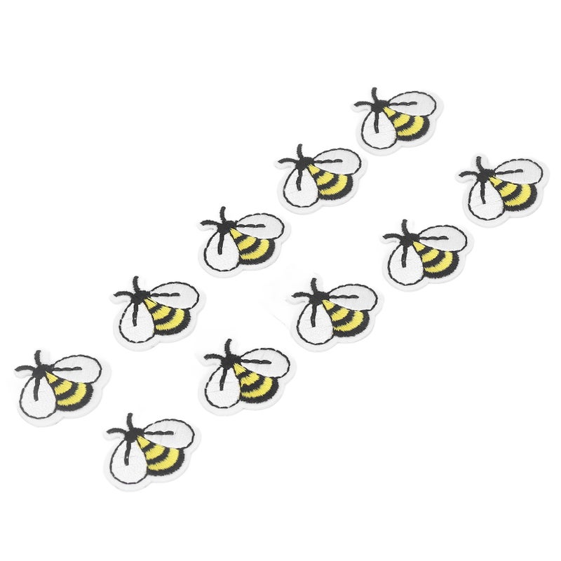 10pcs Little Bee Patch Bee Shape Ironing Cute Sewing Patches DIY Sewing Embroidered Patch Bee Patches for Dress Hat Shoe - Image 2