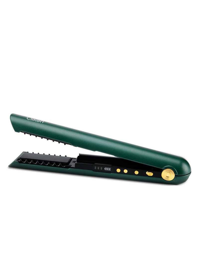 Clikon Cordless Rechargeable Hair Straightener with USB-C, 4800 mAh Battery, Adjustable Temperature Settings, 1200 Watts, 2 Year Warranty, Green, CK3317  - Image 5