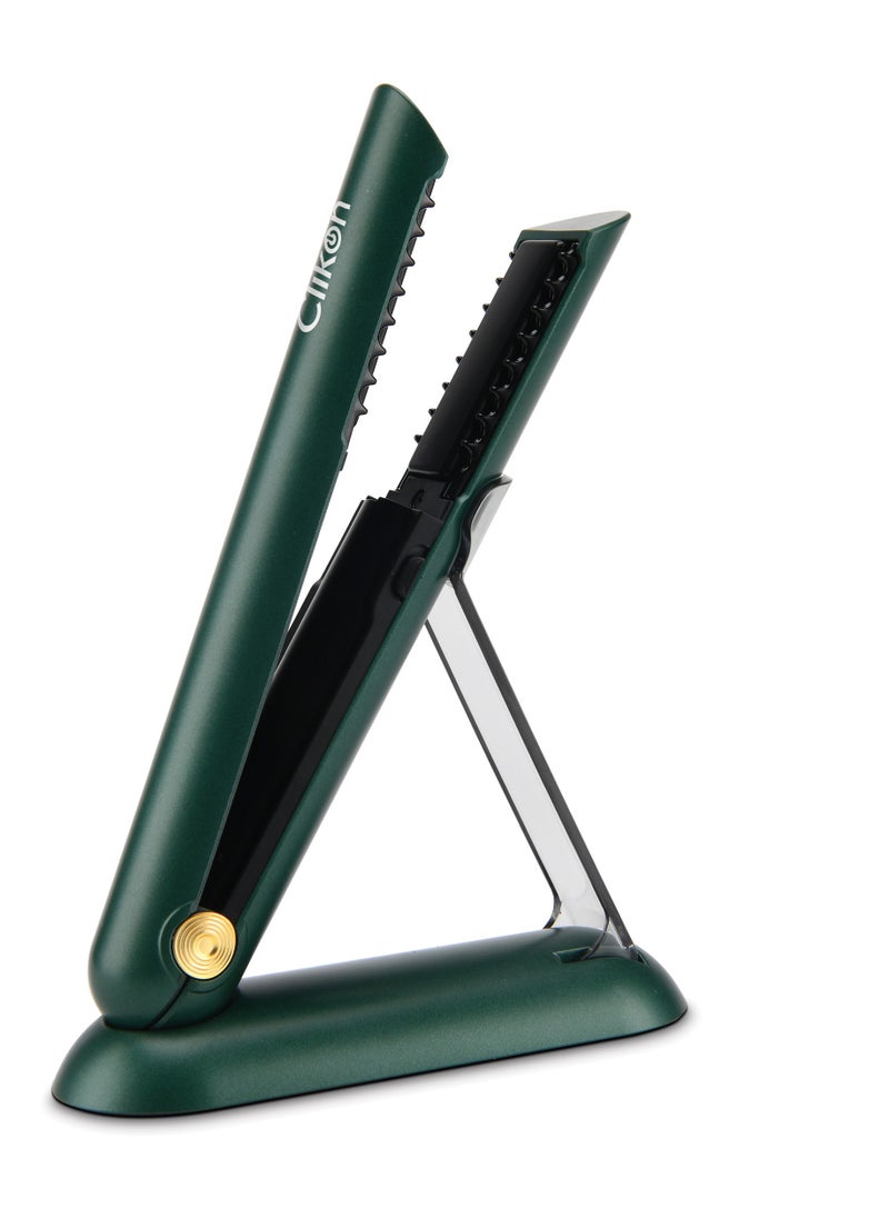 Clikon Cordless Rechargeable Hair Straightener with USB-C, 4800 mAh Battery, Adjustable Temperature Settings, 1200 Watts, 2 Year Warranty, Green, CK3317  - Image 1