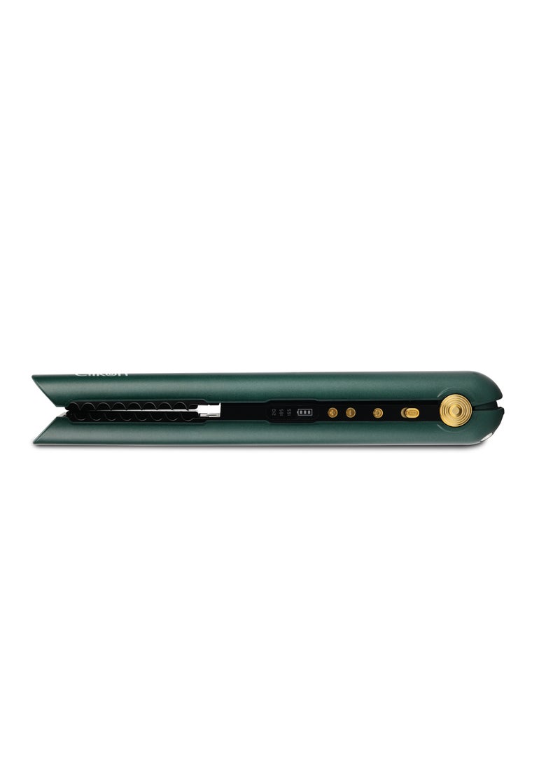 Clikon Cordless Rechargeable Hair Straightener with USB-C, 4800 mAh Battery, Adjustable Temperature Settings, 1200 Watts, 2 Year Warranty, Green, CK3317  - Image 3