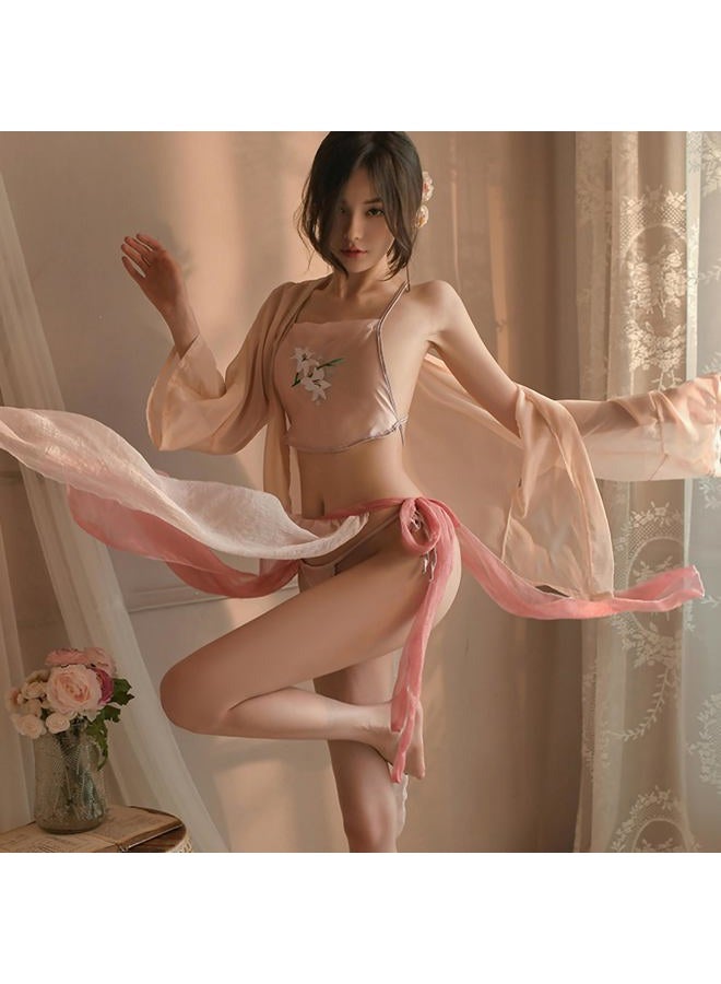 SINMIUANIME Women's Anime Cosplay Lingerie Classical Embroidered Hanfu Asian RolePlay Suit Cheongsam Dress Costumes (1088Pink) - Image 5