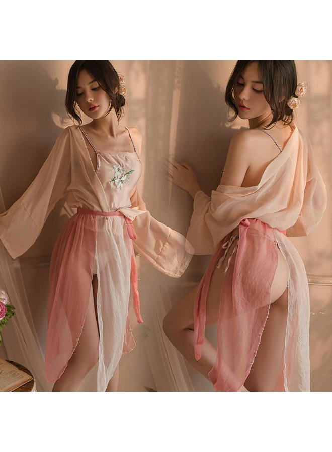 SINMIUANIME Women's Anime Cosplay Lingerie Classical Embroidered Hanfu Asian RolePlay Suit Cheongsam Dress Costumes (1088Pink) - Image 2