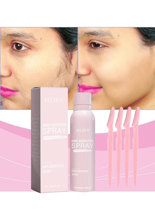 EELHOE Hair Identifier Spray, Hair Identifier Spray for Face Shaving Dermaplaning, White Dermaplaning Spray, Dermaplaning Face Spray Powder, Skin Hair Identifier Spray - Image 1