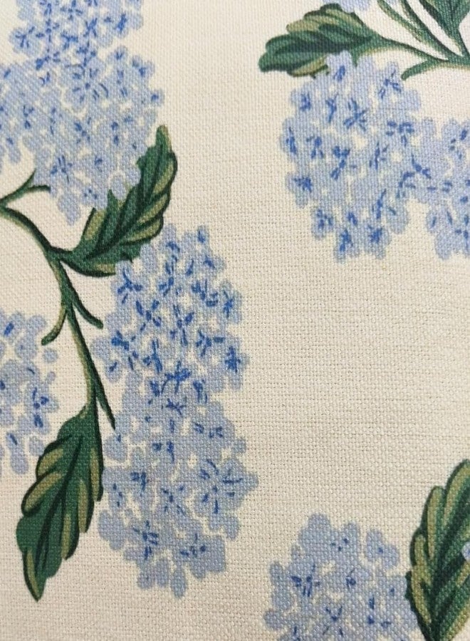 Btyrle Blue Hydrangea Flower Throw Pillow Covers 18x18 Inch Set of 2 Decorative Farmhouse Cotton Linen Floral Pillowcases Square Blue Floral Cushion Covers for Couch Sofa, Cream White - Image 3