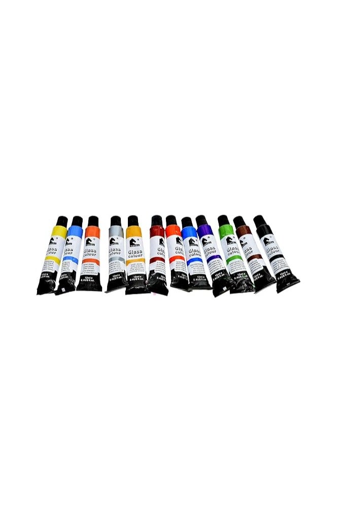Matou Y-1363 High Quality Glass Colours 12 Tubes 12ml For Artist, Beginners and professionals - Multi Color - Image 2