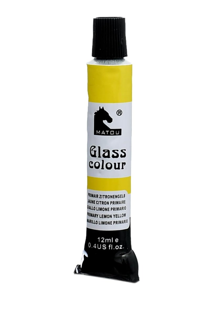 Matou Y-1363 High Quality Glass Colours 12 Tubes 12ml For Artist, Beginners and professionals - Multi Color - Image 3