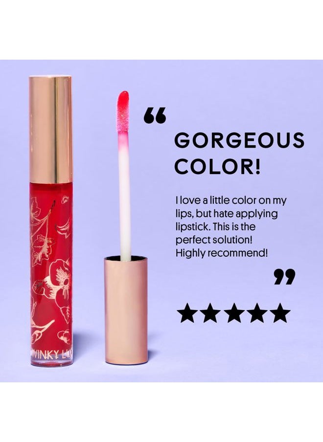 Winky Lux Fruity Gloss pH Lip Stain, Non Sticky Lip Gloss, Tinted Lip Oil, Lip Lacquer, Yummy Fruit Lipgloss, Jojoba Oil for Hydration & Shine, Raspberry  - Image 5