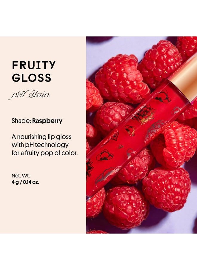 Winky Lux Fruity Gloss pH Lip Stain, Non Sticky Lip Gloss, Tinted Lip Oil, Lip Lacquer, Yummy Fruit Lipgloss, Jojoba Oil for Hydration & Shine, Raspberry  - Image 2