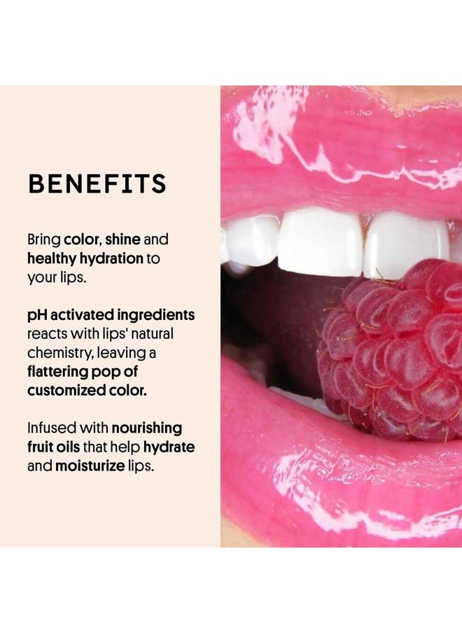 Winky Lux Fruity Gloss pH Lip Stain, Non Sticky Lip Gloss, Tinted Lip Oil, Lip Lacquer, Yummy Fruit Lipgloss, Jojoba Oil for Hydration & Shine, Raspberry  - Image 3
