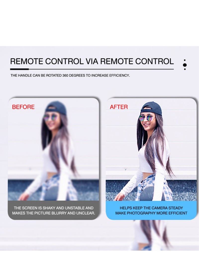 Anti-Shake Selfie Stick Tripod, Stainless Steel Pole Retractable, for i Phone/Android, P180 - Image 3