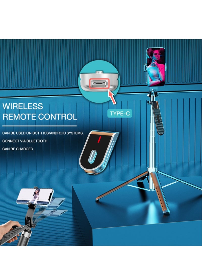 Anti-Shake Selfie Stick Tripod, Stainless Steel Pole Retractable, for i Phone/Android, P180 - Image 5