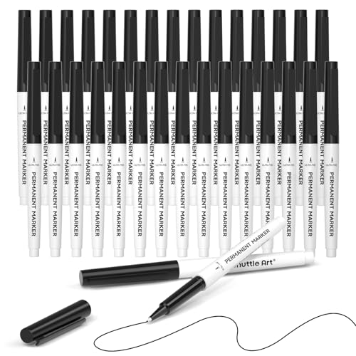Shuttle Art Permanent Marker 30 Pack Ultra Fine Point Black Permanent Marker set Works on PlasticWoodStoneMetal and Glass for Doodling Marking - Image 1